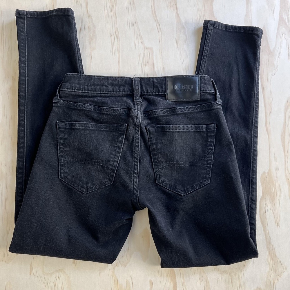 Hollister Jeans Womens 26x30‎ Black Dark Wash Skinny Advanced Stretch Denim